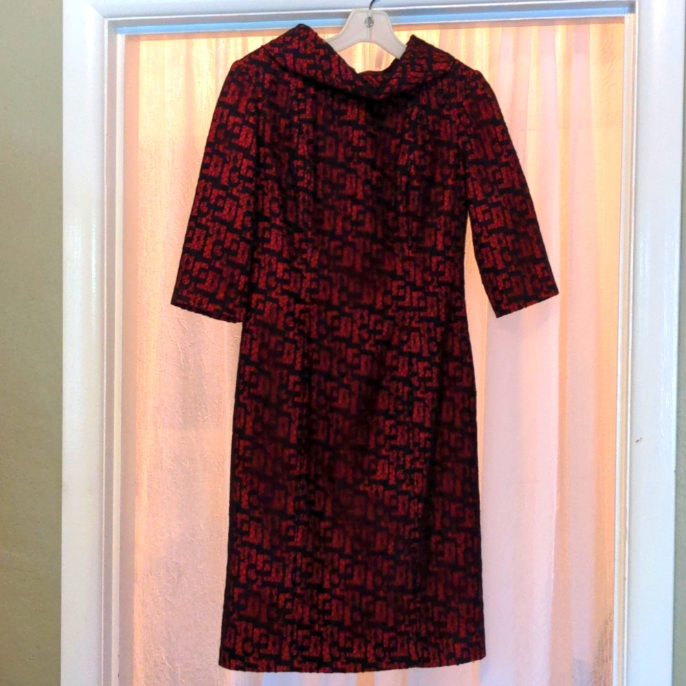 B Michael Red Collection red dress with black lace overlay Size 2